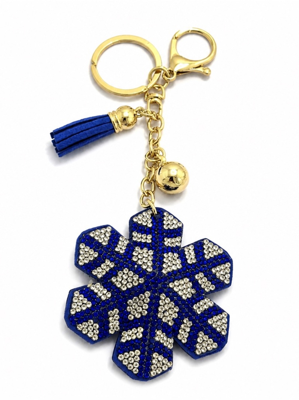 Blue Snowflake Crystal Keychain Bag Backpack Charm